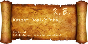 Katzer Boglárka névjegykártya