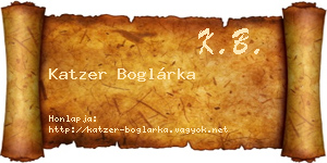 Katzer Boglárka névjegykártya